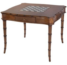 Osman Light Brown 36" Square Chess Checker Game Table