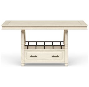 Clover Ridge Whitewash Counter Height Set