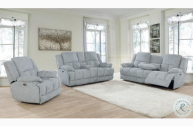 Waterbury Grey Power Reclining Living Room Set With Drop Down Table