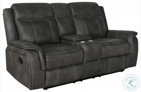 Lawrence Charcoal Reclining Console Loveseat