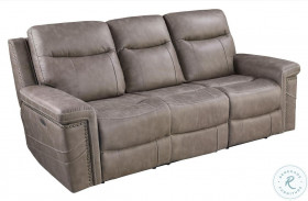 Wixom Taupe Power Reclining Sofa With Power Headrest