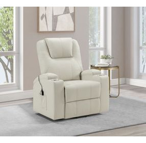 Armstrong Ivory Power Lift Massage Recliner with USB Charging