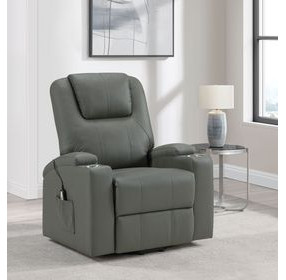 Armstrong Gray Power Lift Massage Recliner with USB Charging
