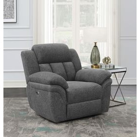 Bahrain Charcoal Performance Fabric Glider Power Recliner
