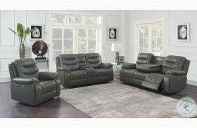 Flamenco Charcoal Power Reclining Living Room Set With Drop Down Table