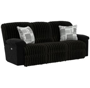 Comet Black 85" Lay Flat Power Reclining Sofa with USB Charging