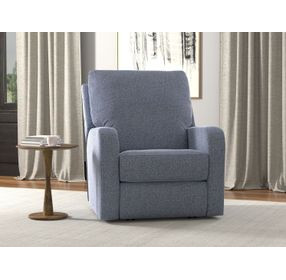 Lullaby Denim Auto Glide Power Recliner with Power Headrest and USB Charging