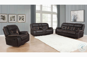 Greer Dark Brown Reclining Living Room Set