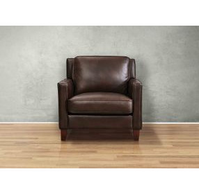 Arden Chestnut Leather Upholstered Accent Chair