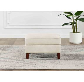 Lachlan Vanilla Leather Upholstered Rectangular Ottoman