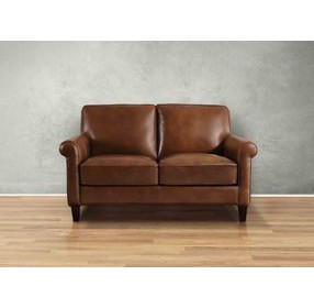Lachlan Pecan Leather 60" Loveseat