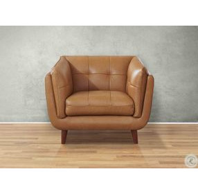 Sorella Cinnamon Leather Upholstered Accent Chair