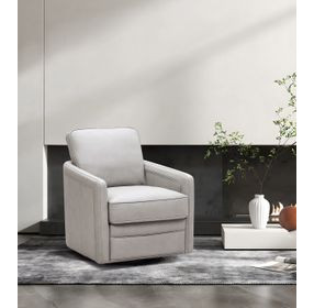 Turner Stone Leather Upholstered Swivel Glider Accent Chair