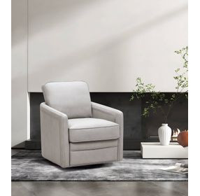 Turner Stone Leather Upholstered Swivel Glider Accent Chair