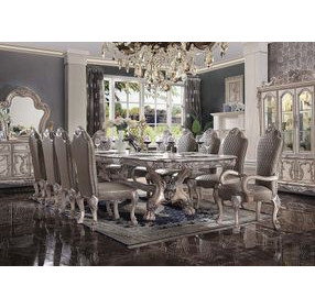 Dresden Gray Upholstered Arm Chair with Nailhead Trim Set of 2