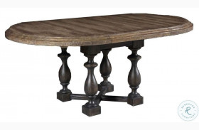 La Grange Distressed Brown and Black Extendable Dining Table