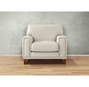 Halwyn Vanilla Leather Upholstered Accent Chair
