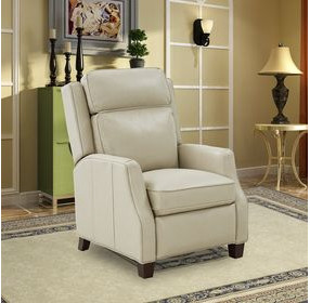 Nixon Barone Parchment Leather Push Thru The Arms Recliner