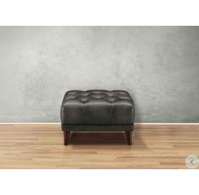 Trix Ash Leather Upholstered Rectangular Ottoman