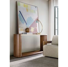 Eleana Medium Brown and Beige 74" Marble Top Console Table