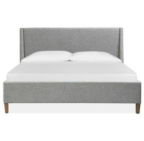 Lindon Belgian Wheat and Gray Upholstered Panel Bedroom Set