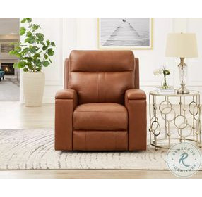 Varden Nutmeg Leather Zero Gravity Power Recliner with Power Headrest