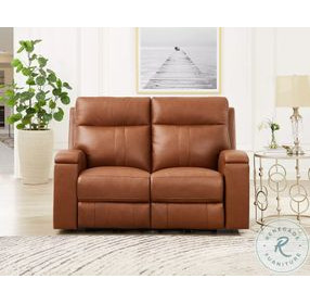 Varden Nutmeg Leather 62" Zero Gravity Power Reclining Loveseat with Power Headrest
