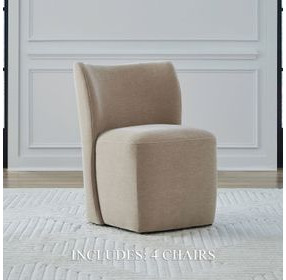 Accent Dining Wicker Upholstered Dining Chair Set of 4