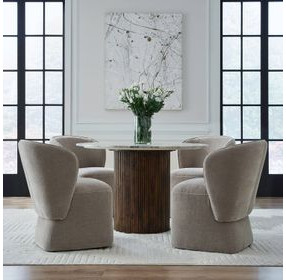Accent Dining Truffle Upholstered Dining Chair with Casters