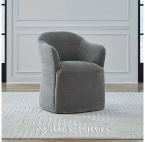 Accent Dining Sapphire Upholstered Dining Arm Chair with Casters Set of 4