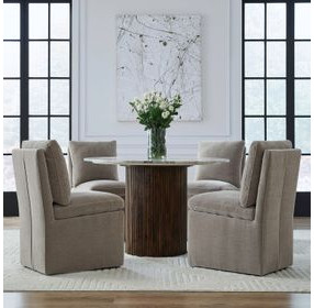 Accent Dining Truffle Upholstered Pillowtop Dining Side Chair with Casters