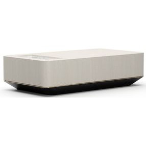 Madera Opal Ash and Modern Walnut Rectangular Marble Top Plinth Cocktail Table