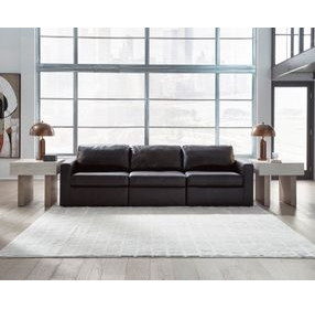 ModMax II Black Leather 3 Piece Modular 108" Sofa