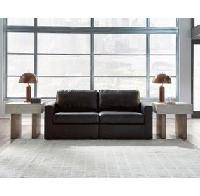 ModMax II Black Leather 2 Piece Modular 76" Loveseat