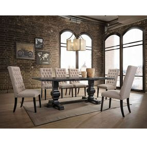 Morland Vintage Black 88" Rectangular Dining Table