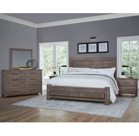 Dovetail Mystic Gray Poster Bedroom Set with Footboard