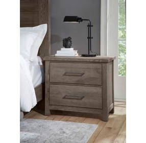 Dovetail Mystic Gray 2 Drawer Nightstand