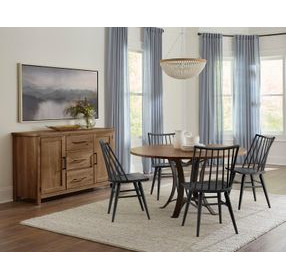 Dovetail Natural and Black Spindle Back Side Chair