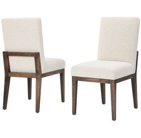 Dovetail Aged Gray and Oatmeal Performance Fabric Upholstered Side Chair