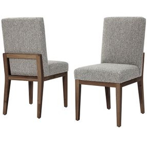 Dovetail Aged Gray and Charcoal Performance Fabric Upholstered Side Chair