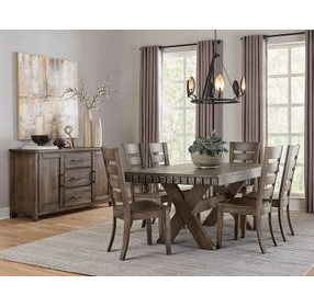Dovetail Aged Gray Ladder Back Side Chair