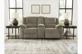 Draycoll Pewter Double Power Reclining Loveseat With Console