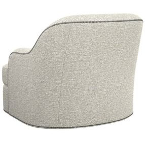 Alta Vista Gray Upholstered Swivel Chair with Nailhead Trim
