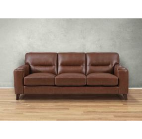 Elwyn Pecan Leather 87" Sofa