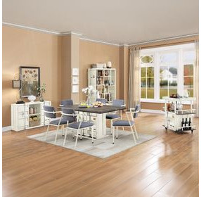 Cargo Antique Walnut and White 66" Rectangular Dining Table