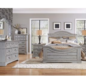Stonebrook Light Distressed Antique Gray Queen Panel Bed