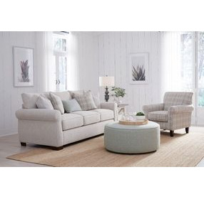 Laredo Stone Beige and Gray Performance Fabric Accent Chair