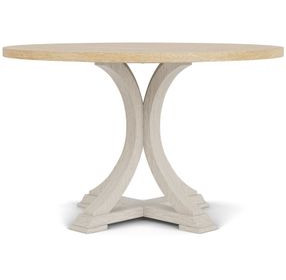 Glenndale Aged White and Wheat Round Dining Room Set