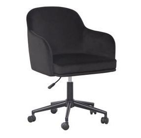 Sydney Black Performance Fabric Upholstered Swivel Desk Chair