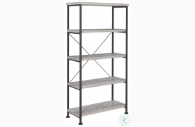 Analiese Gray Driftwood and Black 30" Bookcase